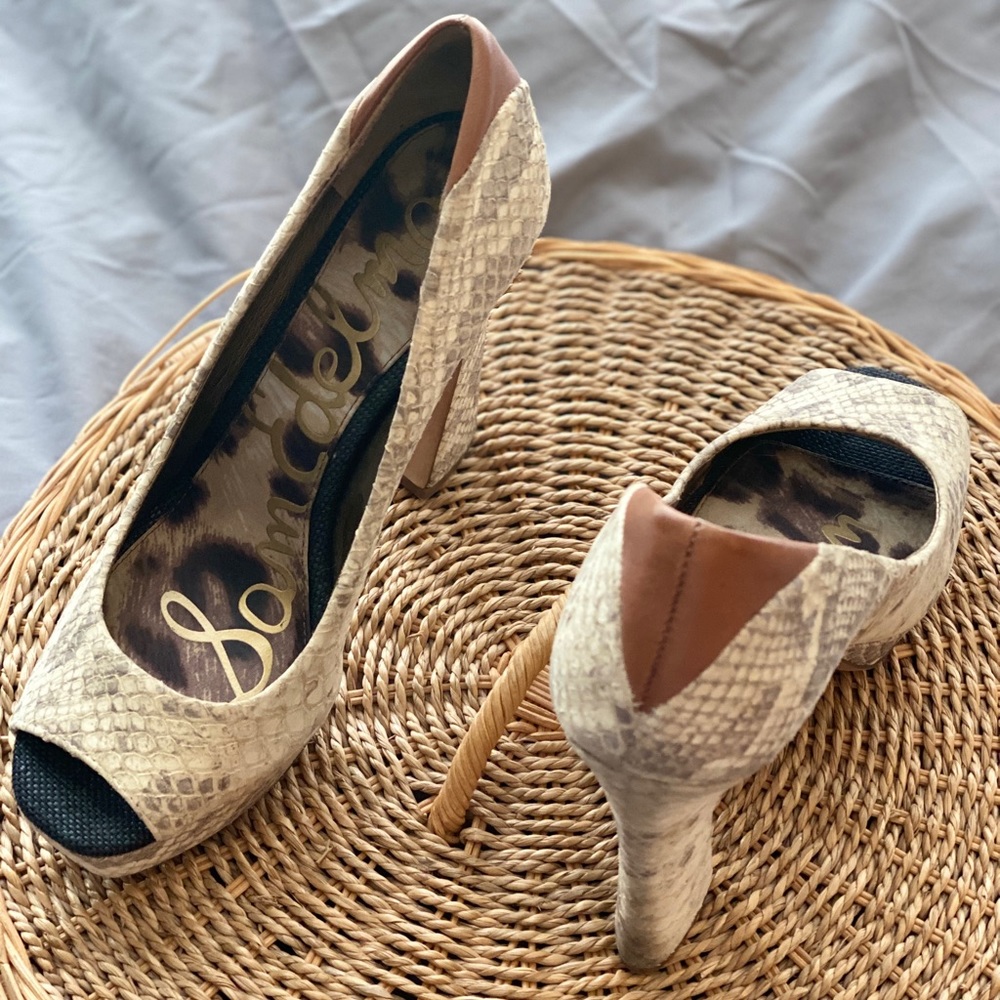 Sam Edelman Tacoma Snake Skin Platform Heel